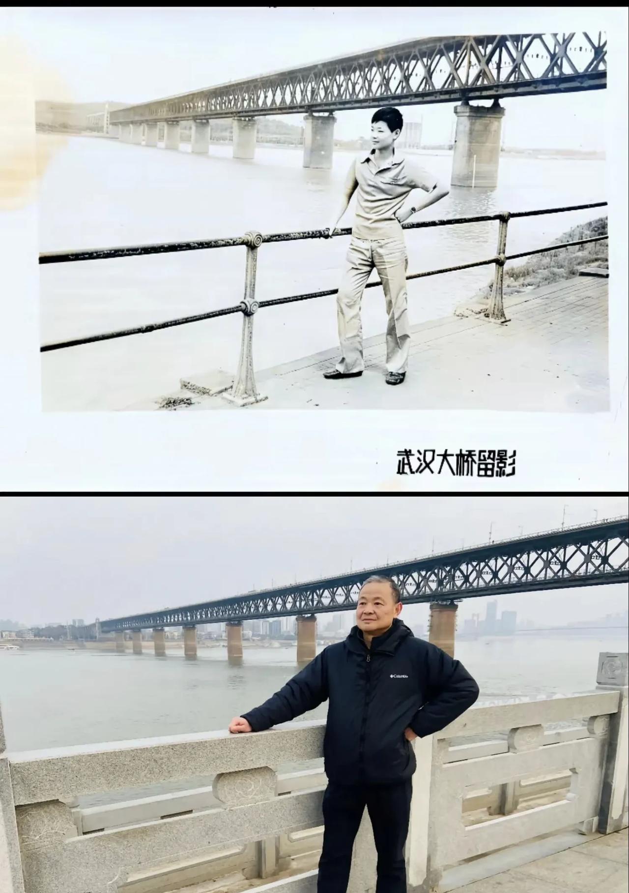 这是1979年，一位年轻人来到武汉读中专，在长江边散步时拍下的照片。四十多年后，