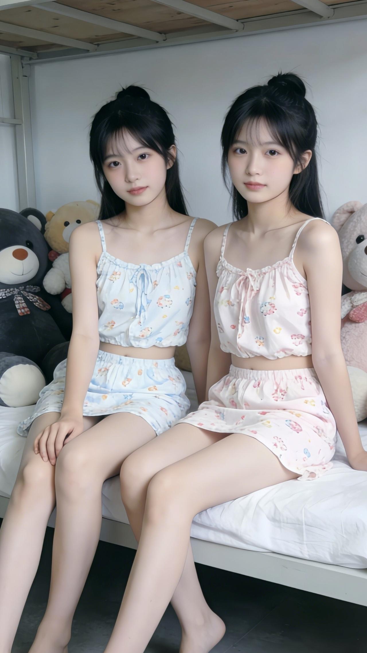 甜妹美女清纯甜美姐妹花甜系女生