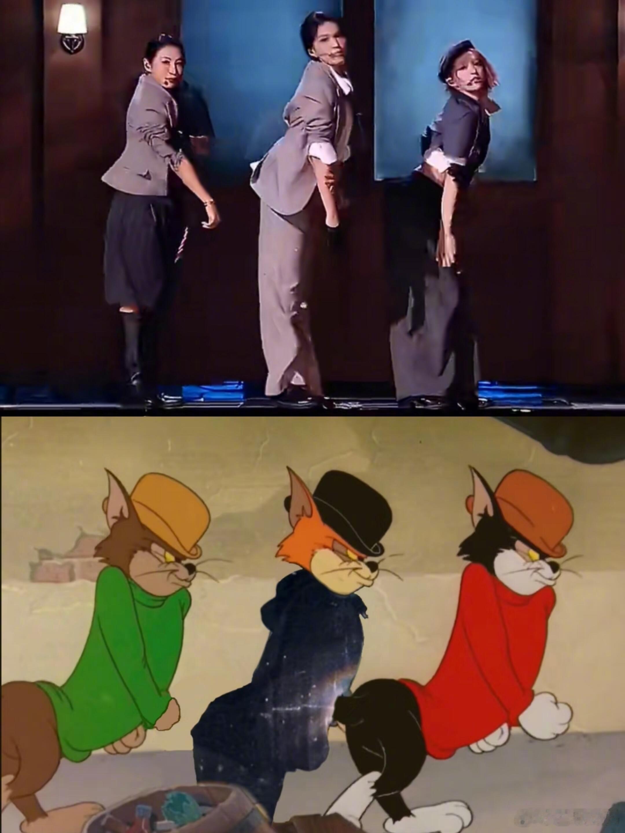 一半一半哈哈哈哈绷不住了，网友真是什么图都能找到浪姐直播对口型