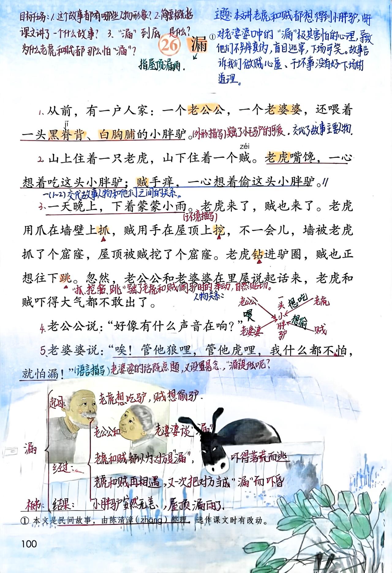三年级下册语文，第八单元第26课《漏》课堂笔记，收藏备用三年级语文