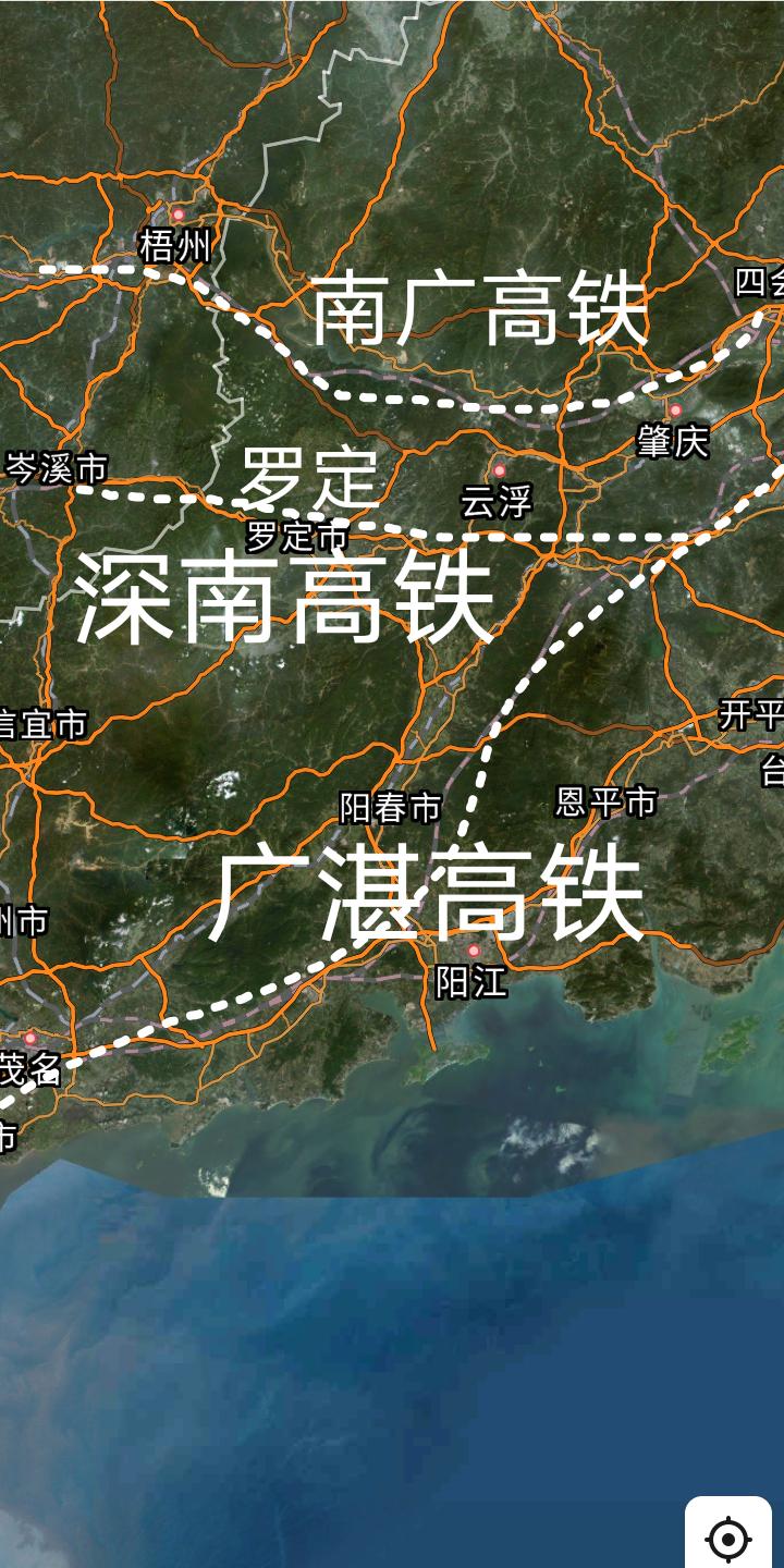 好消息，深圳途经云浮至南宁时速350公里的深南高铁云浮至岑溪东(粤桂界)段全长3