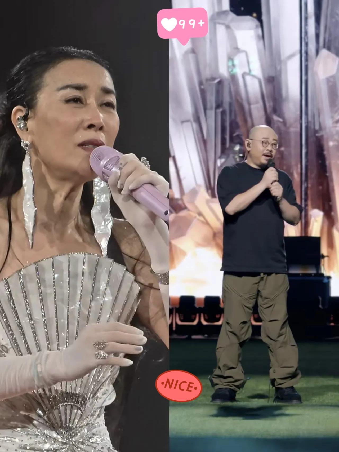 那英这场演唱会，如果非要和刀郎比，那我只能说，她赢在了朋友圈够硬。台下坐着的