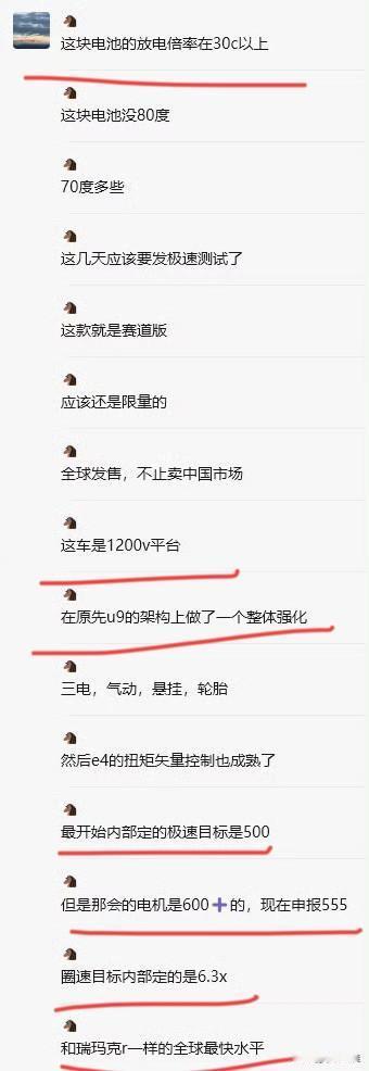 关于赛道版仰望U9重点配置民间传言！除了亮相工信部已知的3000匹马力外，用上