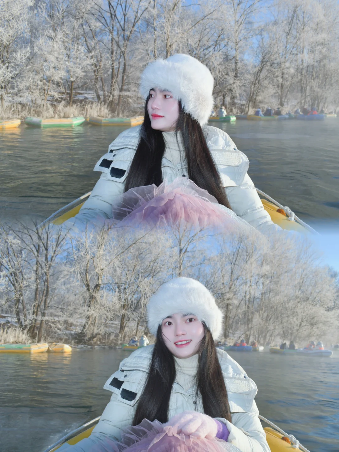 长白山雾凇漂流太美啦！日出时刻仙气飘飘