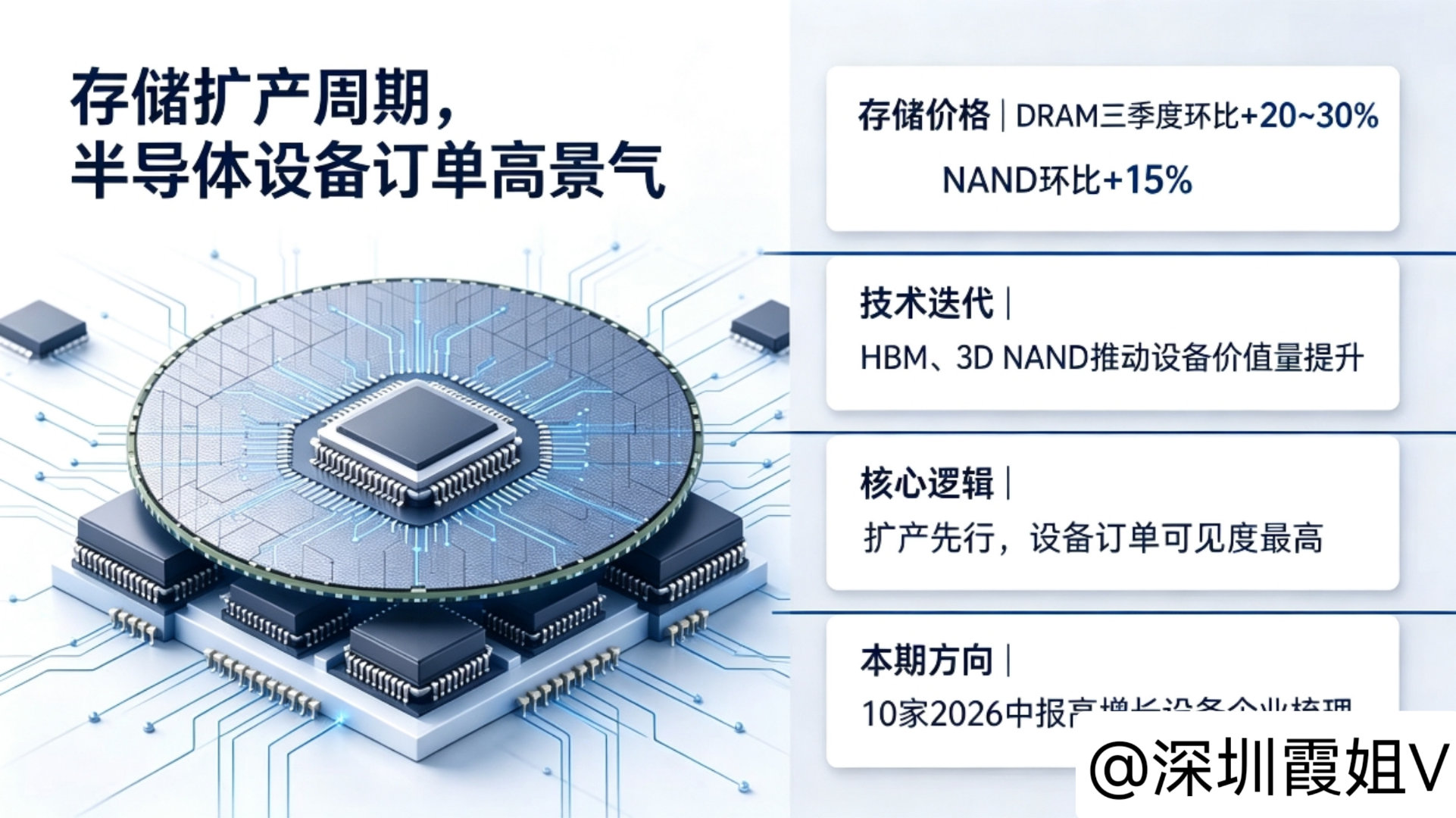 2026高增长半导体设备及存储芯片产业链优质企业梳理（10家）当前，全球存储芯片