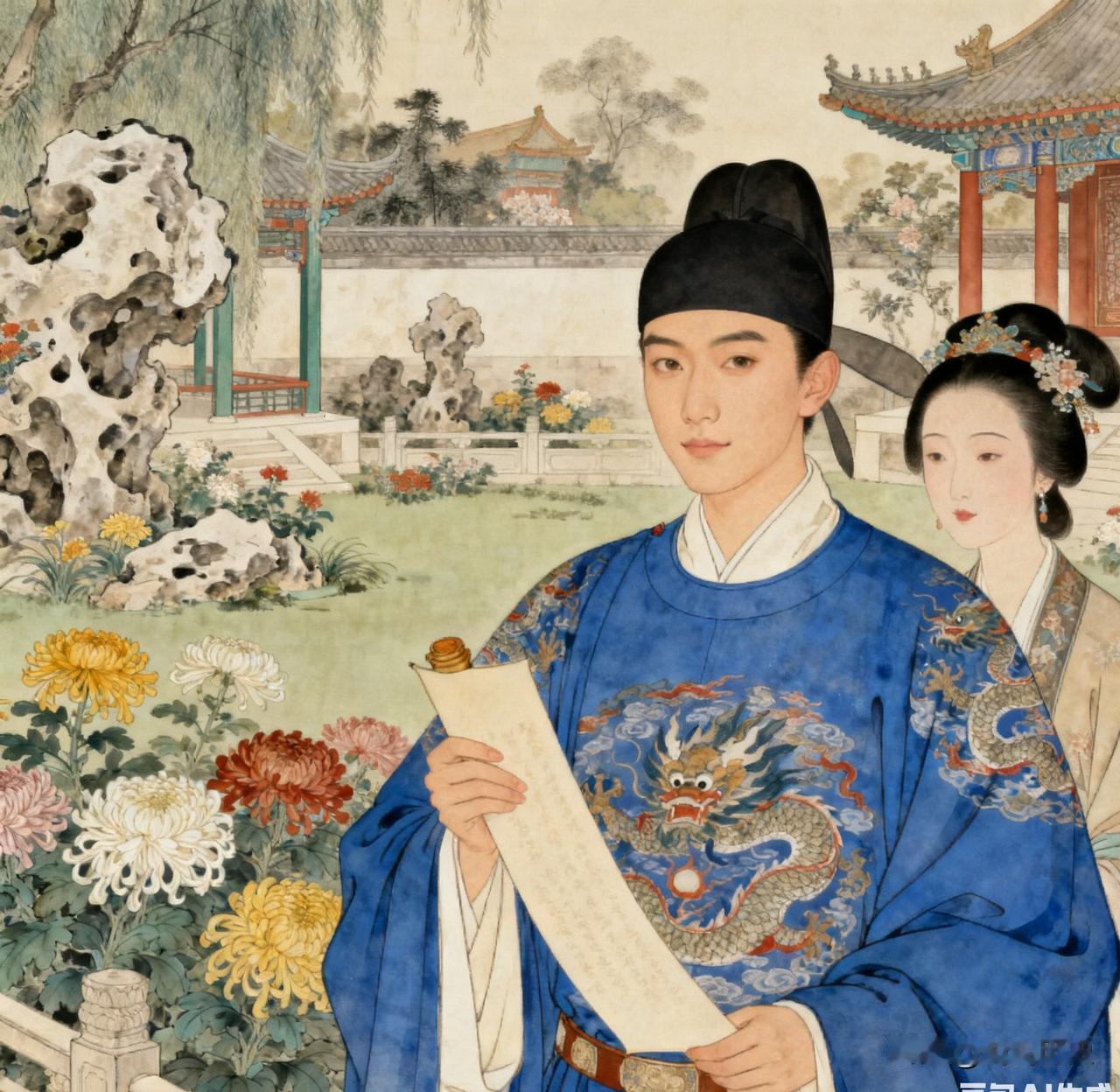 朱瞻基亲征漠北时，太子朱祁镇才三岁，牙牙学语，根本压不住朝堂。为了保险，他把最信