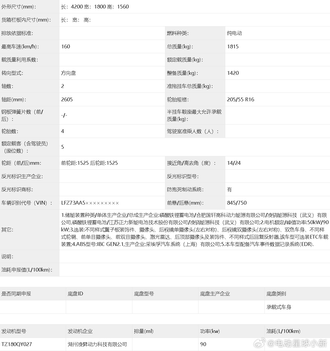 零跑A系列全新车型——A05亮相工信部。A05定位纯电轿车，提供两个版本