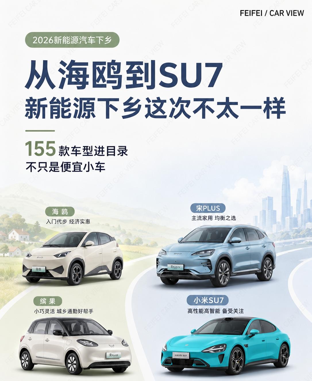 新能源汽车下乡来了，有点家电下乡感觉了这次新能源下乡，我一开始以为还是“小车下乡