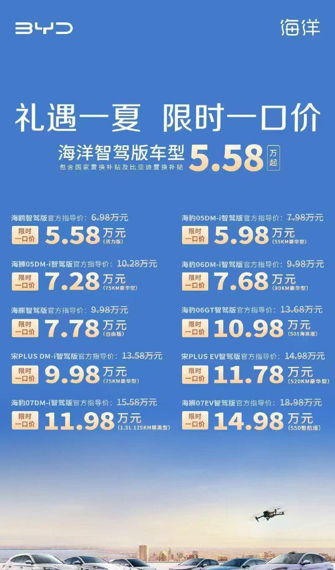 【比亚迪王朝，海洋限时优惠，一个含国补，一个没国补！】比亚迪挺有意思，最近两天