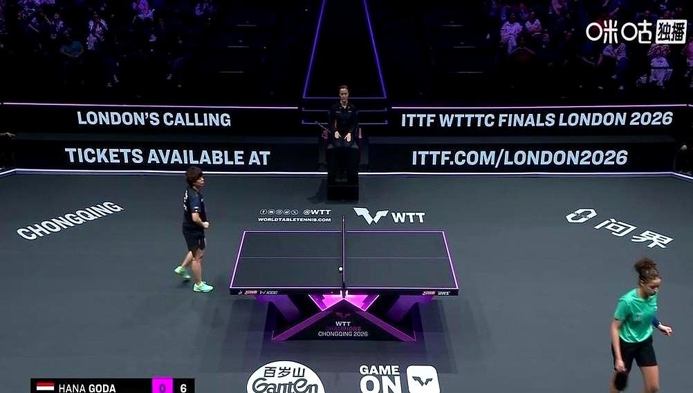 18岁埃及小将对着王艺迪喊到破音，首局直接11比6把大迪打懵了。WTT重庆冠