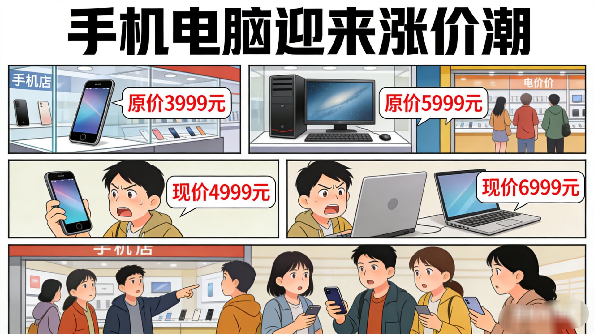 手机电脑迎来涨价潮反正这么些年除了gz不涨什么都在涨了，大家伙东西能用就弄着吧