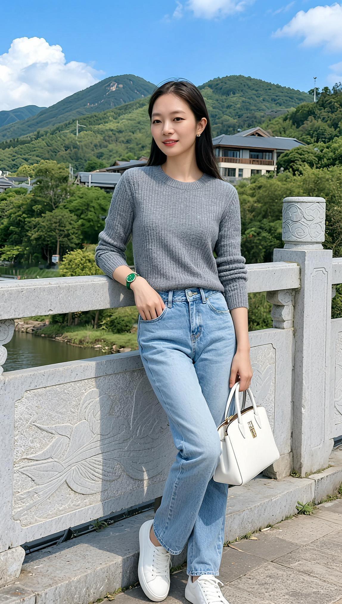 山景生活照甜系女孩颜值清纯甜美优雅气质肤白貌美气质佳