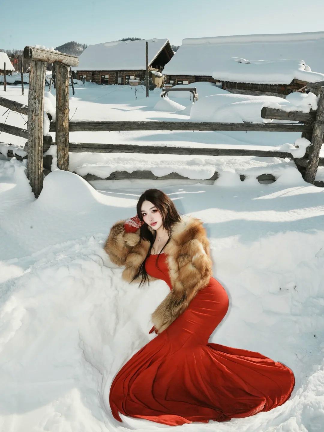 40度的空气锋利如刀，却也纯净得能照见灵魂——每一片雪花都带着阿尔泰山的祝