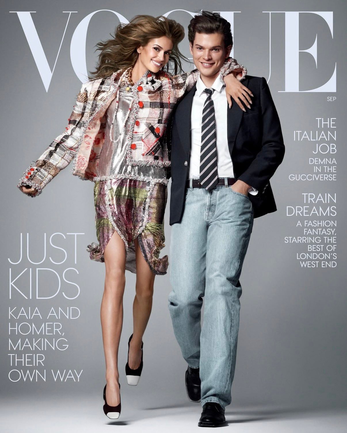 时尚轮回！两代人的Vogue封面“星二代”KaiaGerber与HomerG