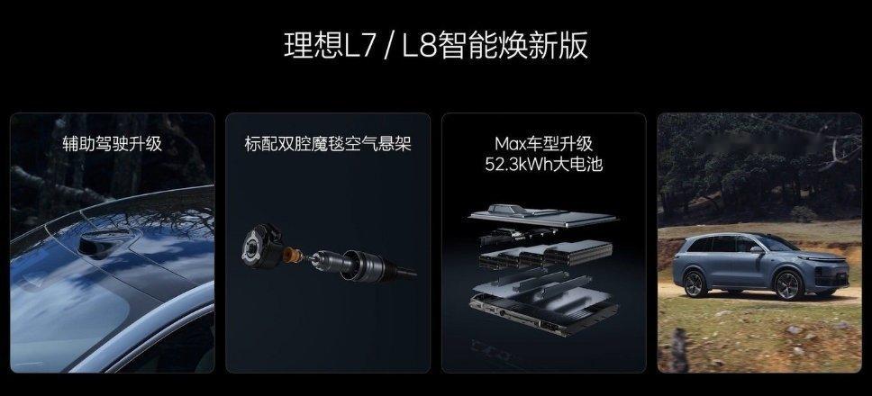 理想L系列智能焕新版上市我没看发布会，就看了下价格个配置，电池更大了，这个好评