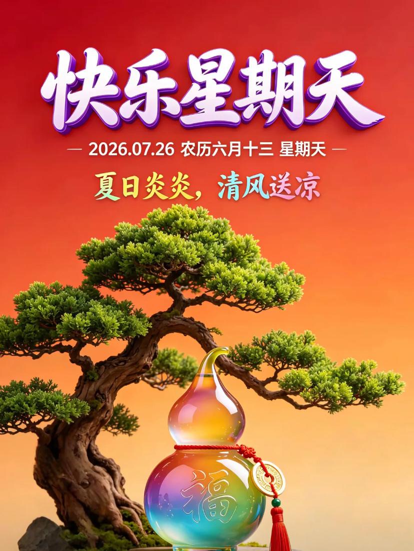 🌺2026./7月26日，朝雾轻柔，蝉鸣伴夏，🌺🌴☀️朝阳洒下光辉，遍