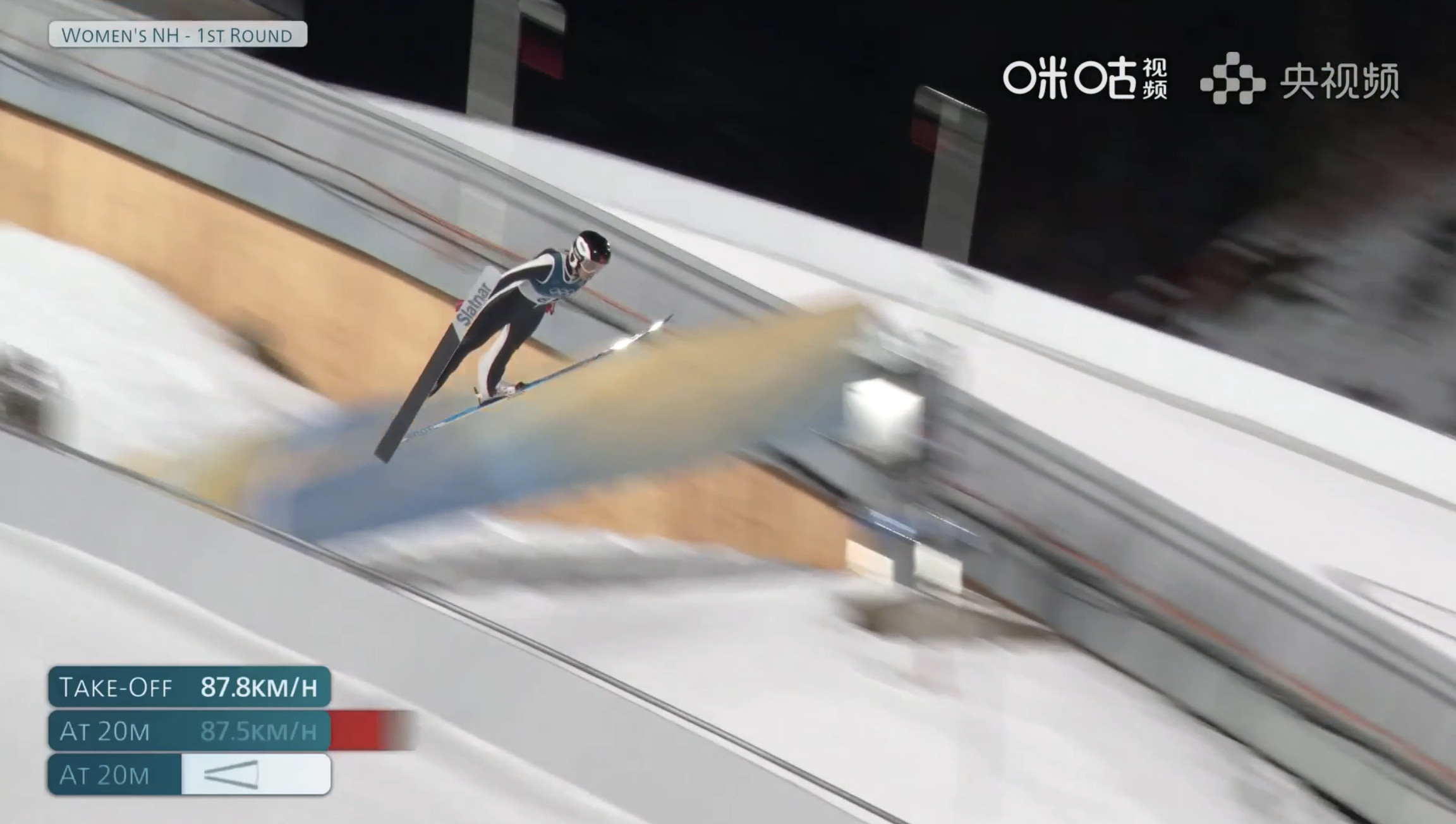 #翁杨宁米兰冬奥会首秀##翁杨宁跳台滑雪首跳超预期#跳台滑雪女子标准台第一轮，?