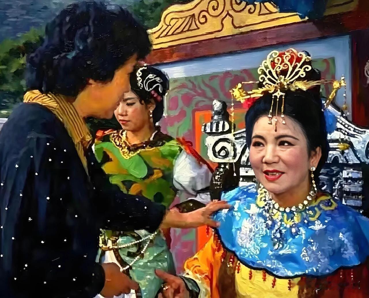 这是1985年，电视剧《西游记》杨洁导演在片场给一位老演员讲戏，这位老演员不光评