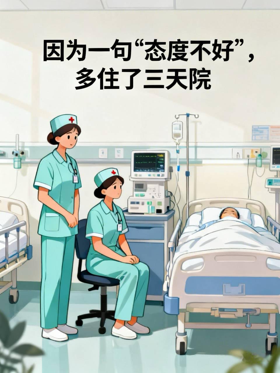 因为一句“态度不好”，多住了三天院隔壁病房有个大爷，儿子天天来陪。本来恢