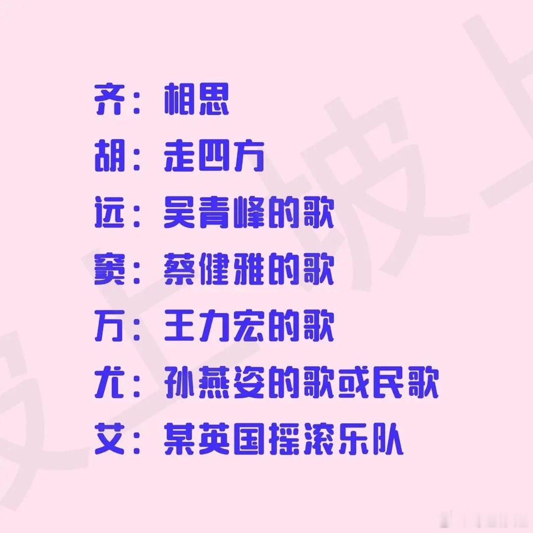 网传歌手歌王之战歌单网传歌手之战帮唱歌单网传歌王之战帮唱歌单🈶合唱歌单：齐豫