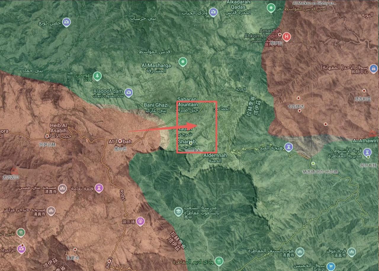 也门政府军又一次兵败如山倒，位于塔伊兹-亚丁公路要点的图尔巴市兵几乎是不血刃地被