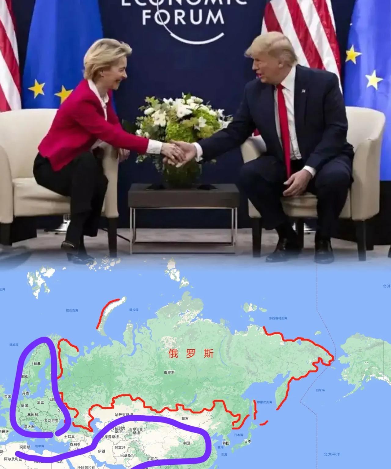 你说俄罗斯它的面积就快赶上整个欧洲其它小国的总和了，这可能也是为啥欧洲诸国一直不