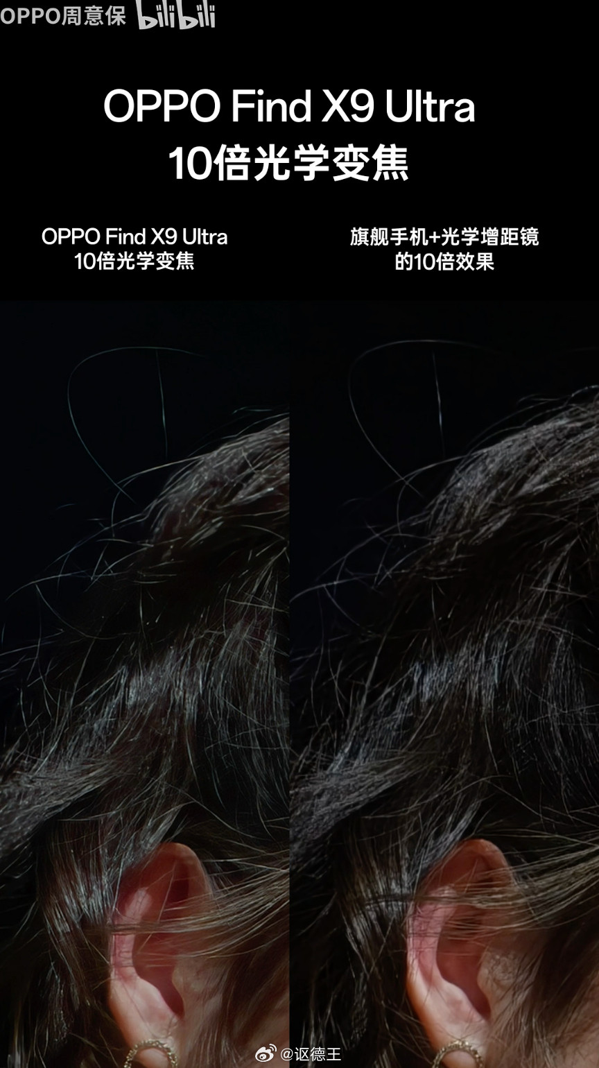 oppofindx9ultra的10倍长焦跟竞品加10倍增距镜（200m