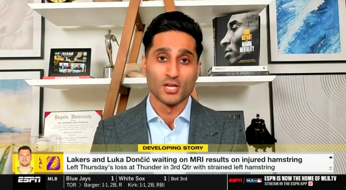 Shams：“东契奇随湖人一同前往了达拉斯，在拿到确切结果前，我不会提前报道。”