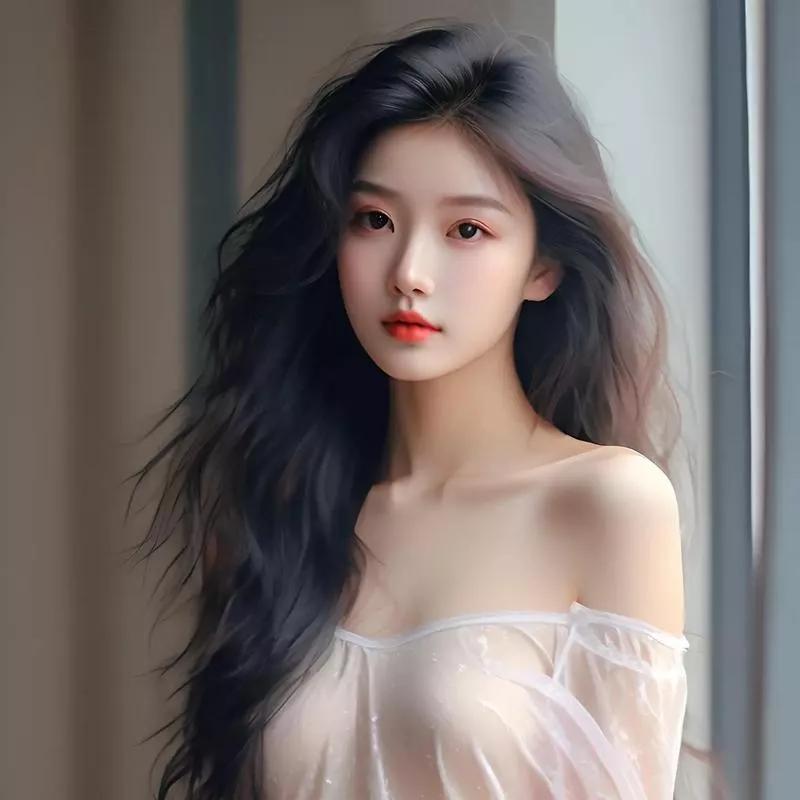 温柔优雅的少女，散发着迷人的魅力温柔美少女温柔气质少女风温柔白裙少女温柔感