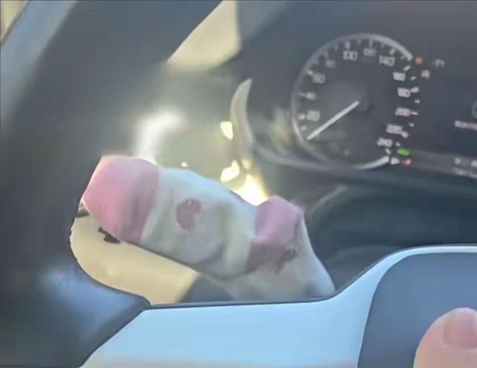 贴心的妻子！内蒙古一女子怕丈夫开车时路怒，把女儿袜子套在方向盘转向杆上，男子