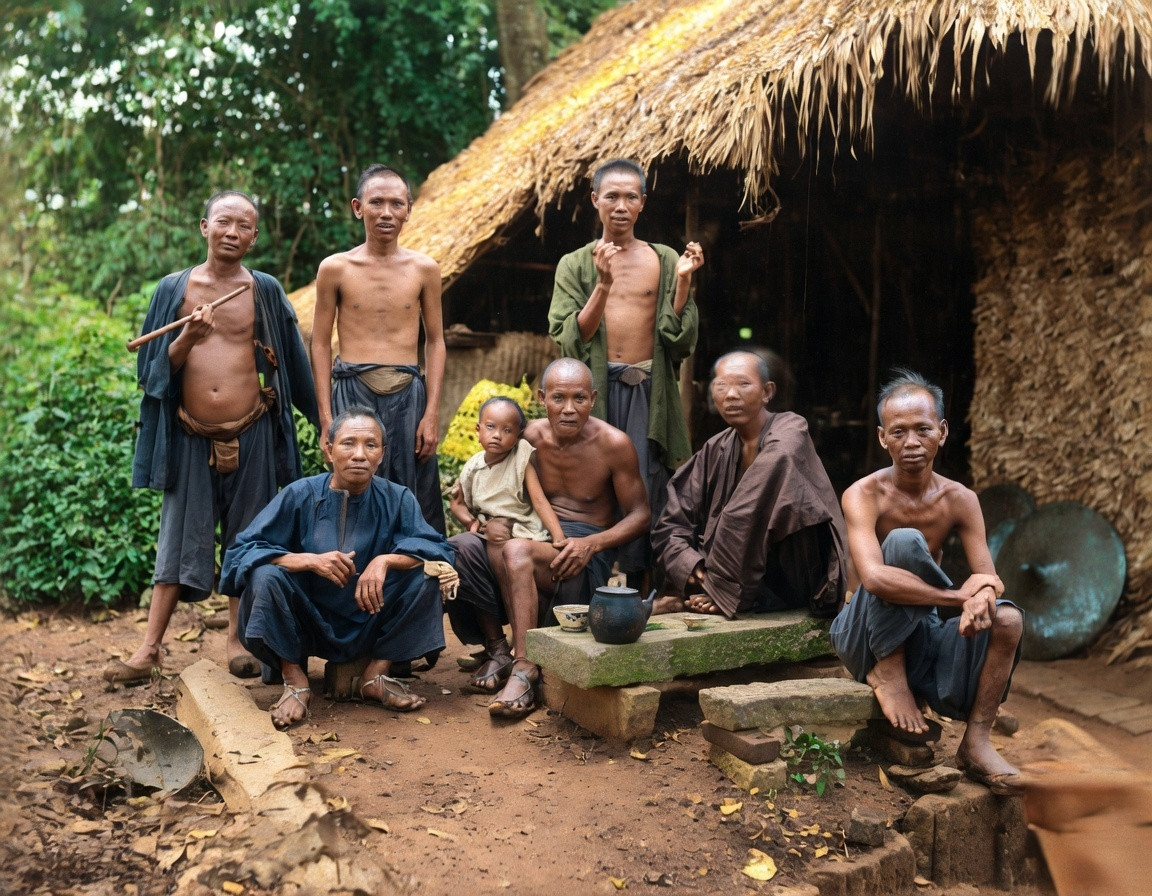 这张照片是清末民初南方山野间，一群被不幸感染麻风病的底层百姓，他们因疾病被社会彻