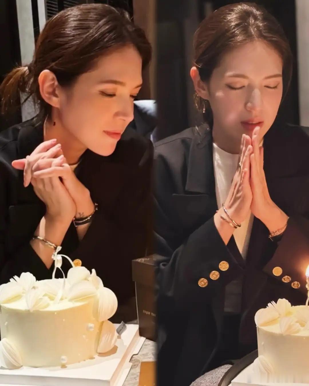 许玮甯庆42岁生日，她穿百元zara美，她脸上长满了斑，但邱泽爱她！