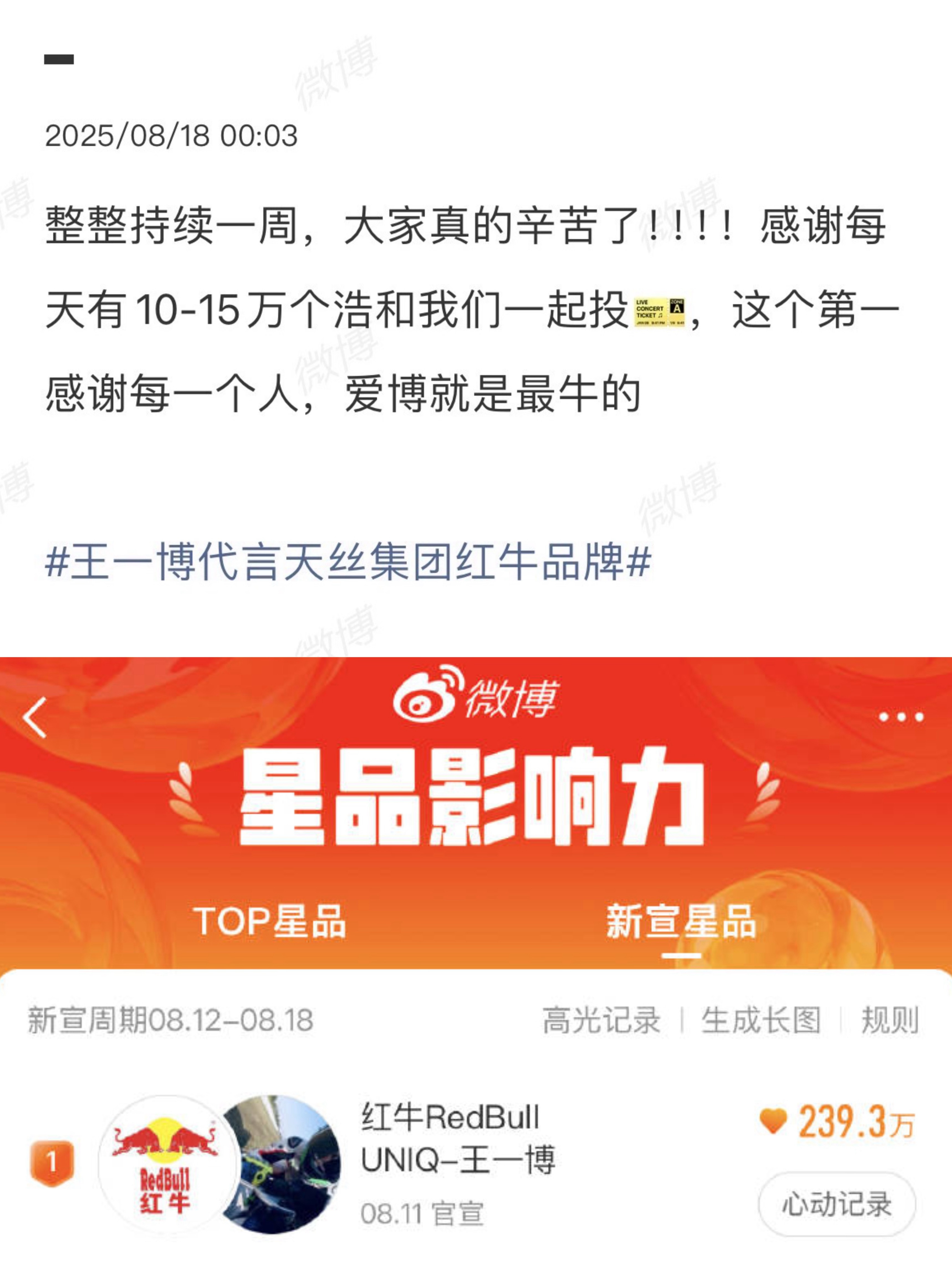 你们超棒王一博代言天丝集团红牛品牌​​​