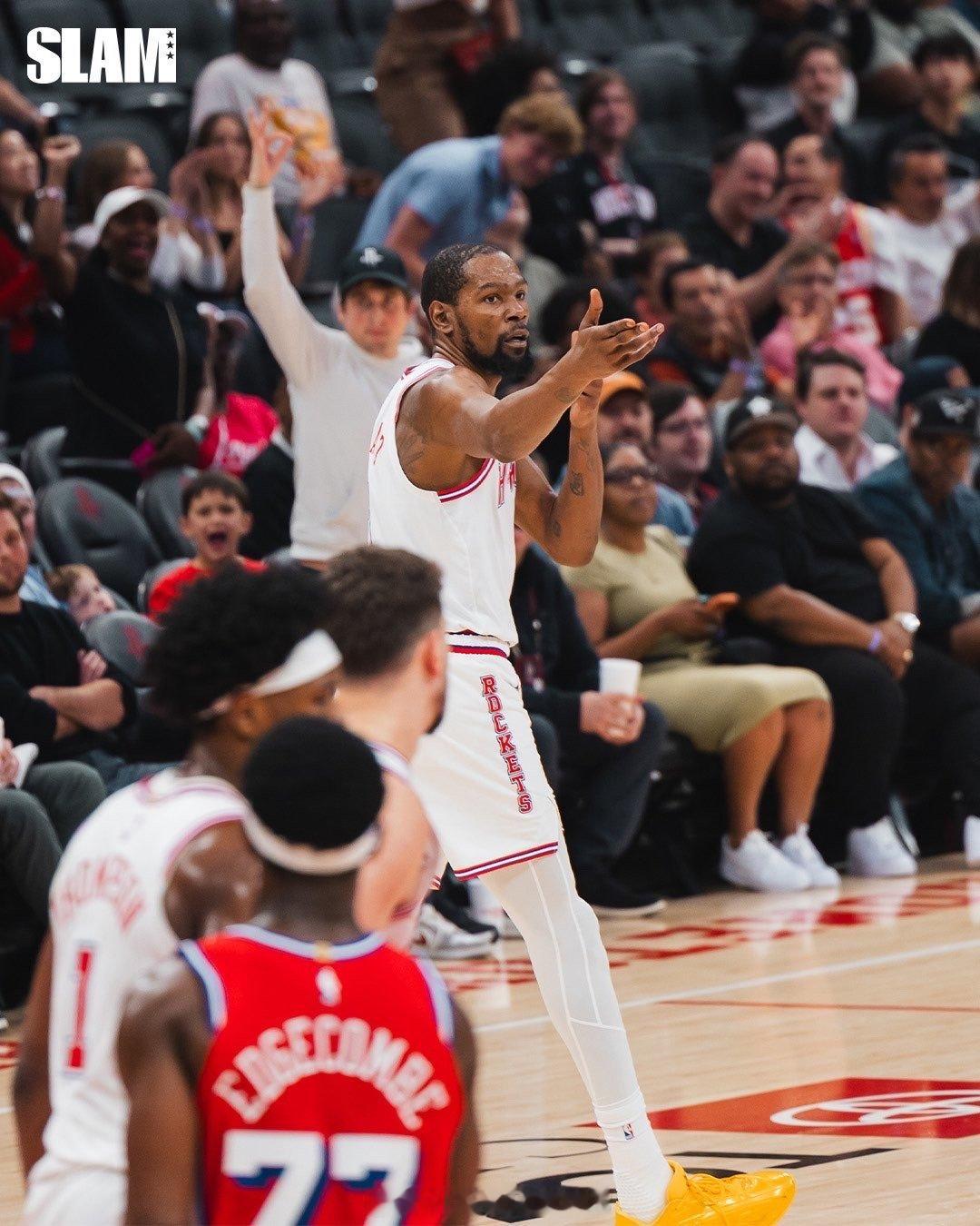 杜兰特在火箭队的首个赛季：-防守效率第4（42.2%）-总得分第4（20