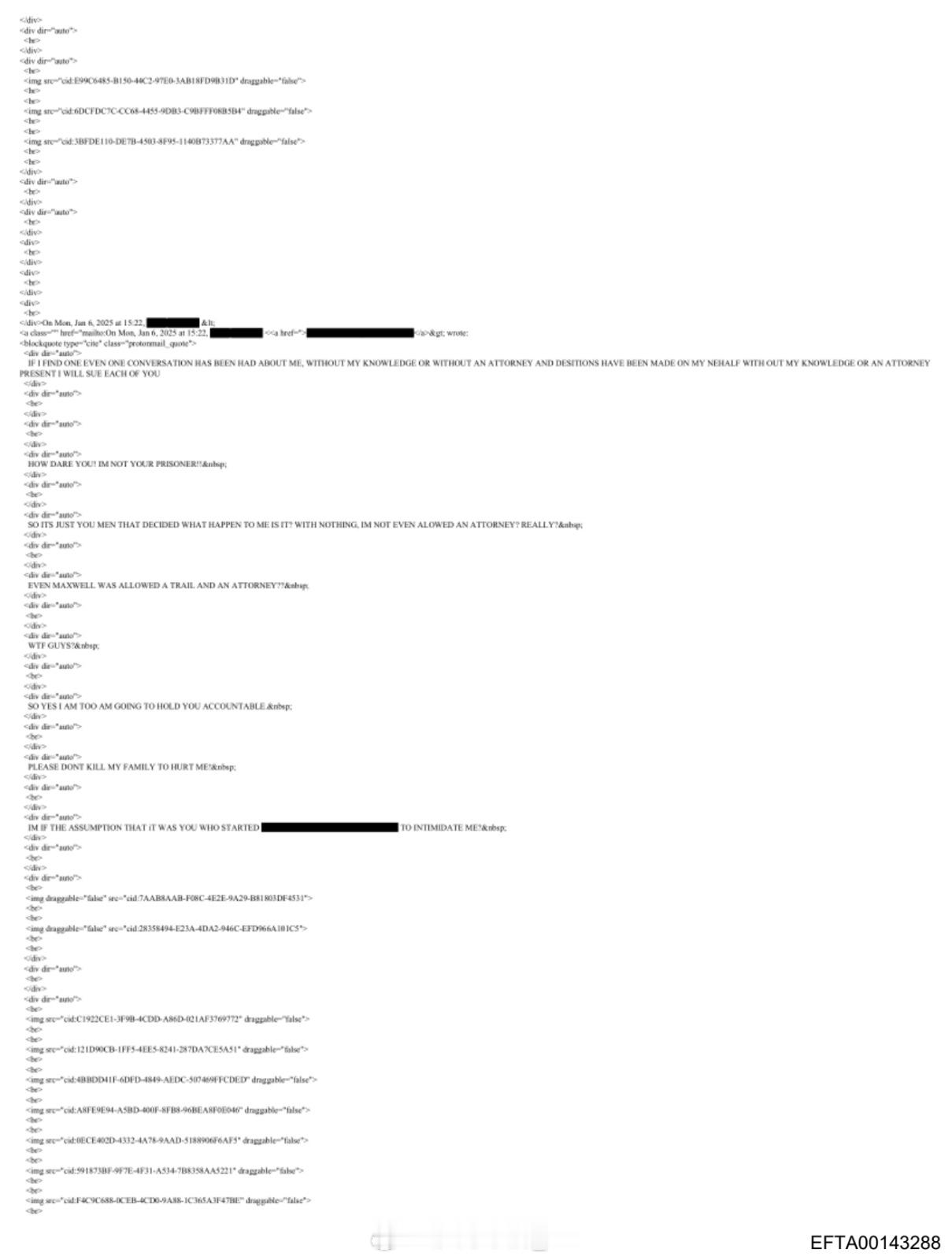 爱泼斯坦档案中编号为EFTA00143287的文件显示，一名自称为爱泼斯坦案件幸