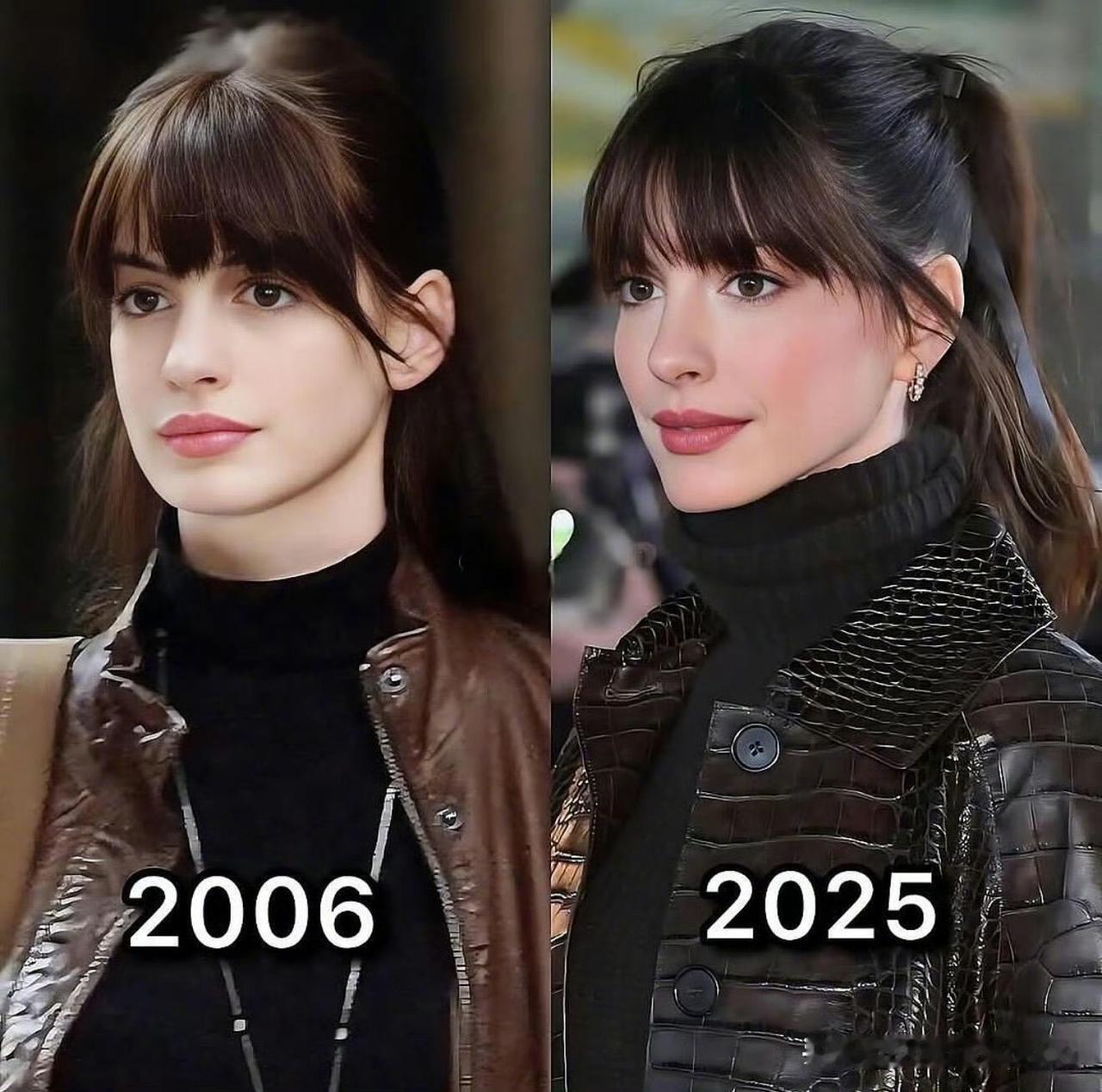 天呐，安妮·海瑟薇这19年真是吃了“防腐剂”吧！感觉岁月这把杀猪刀到她这儿就自