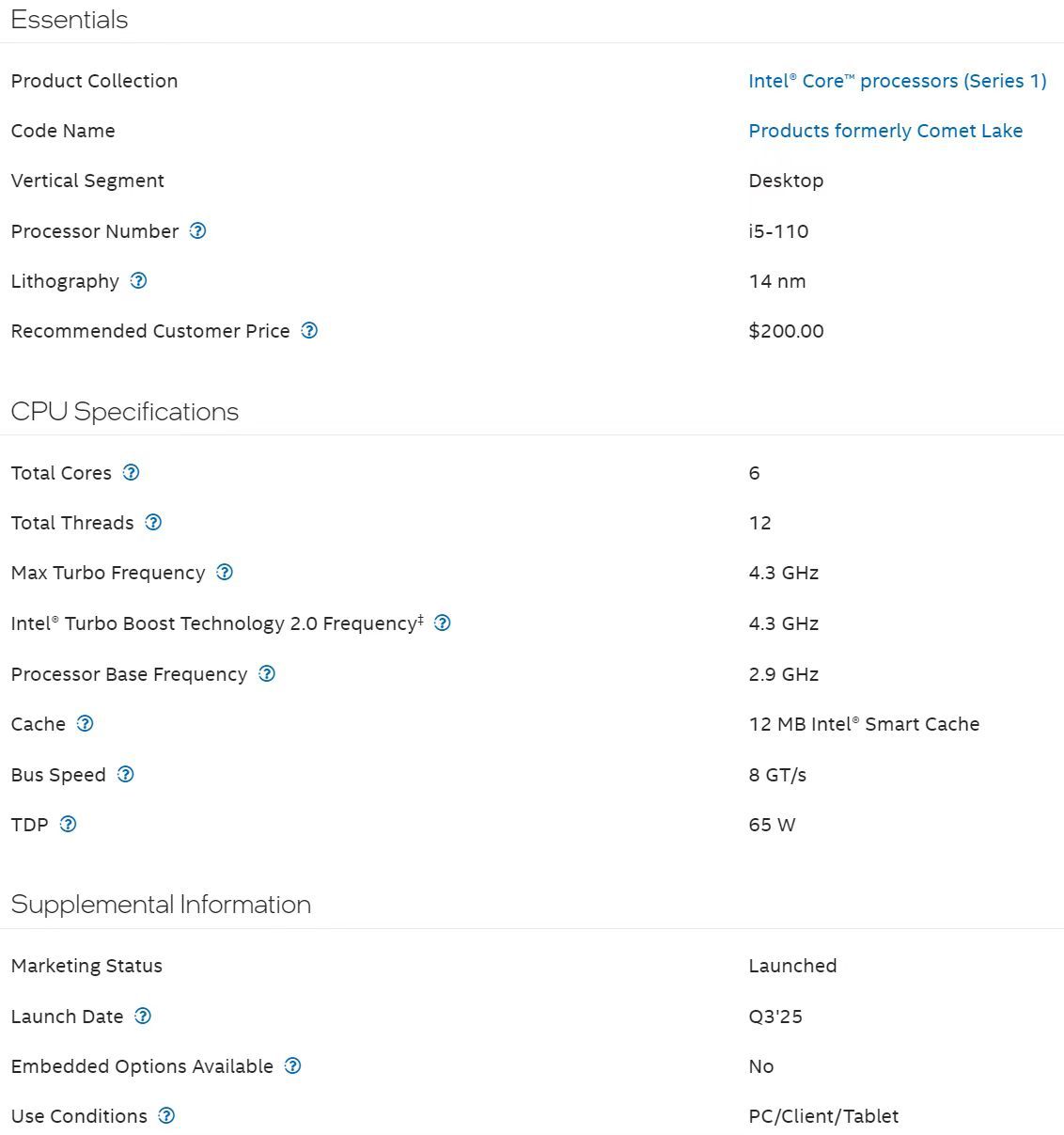 关键词intel新cpui5，没有小核桌面级。。。。14nm​​​