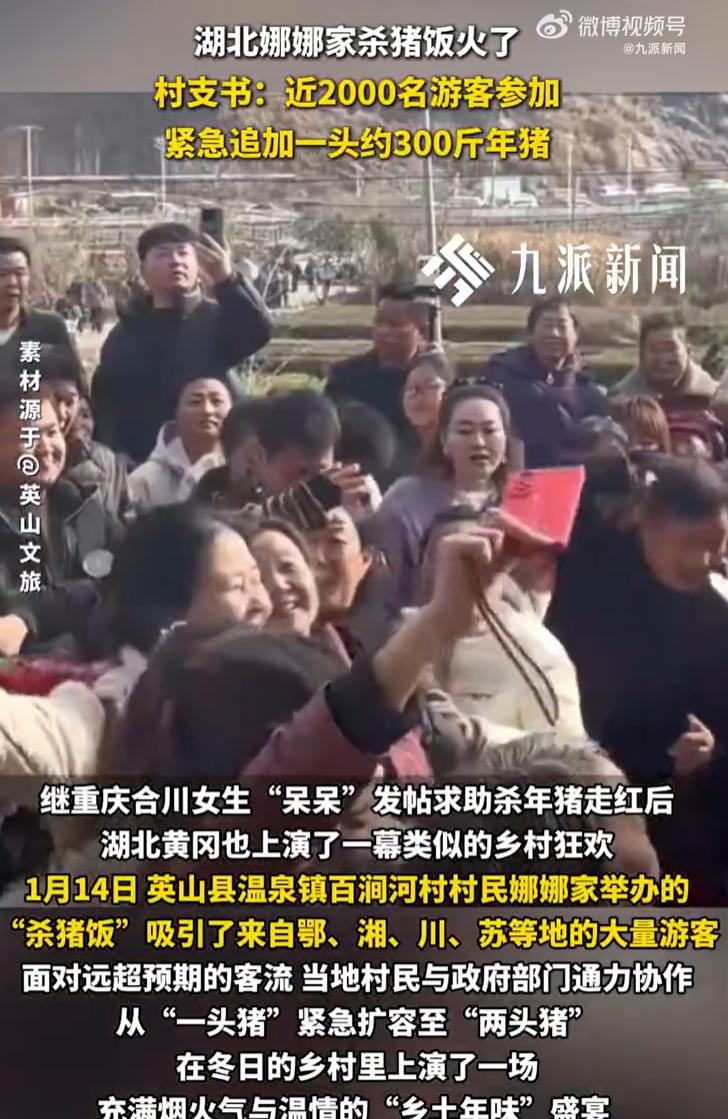 200人变2000人！湖北小村一夜被挤爆...腊月十六的百涧河村，年猪刚抬上
