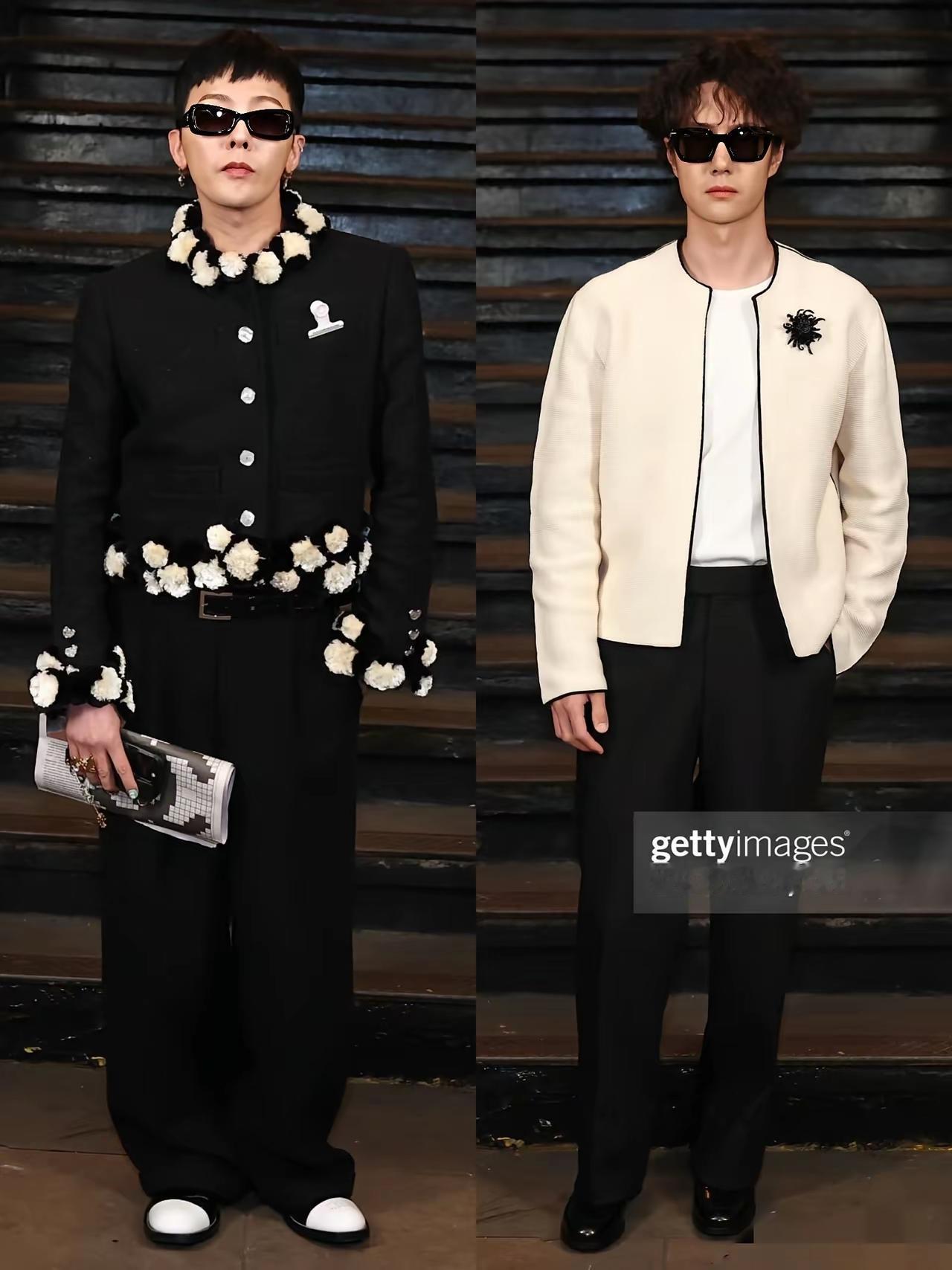 权志龙的确有自己的穿衣风格，没有人能模仿的了王一博和权志龙同框，王一博的穿搭显