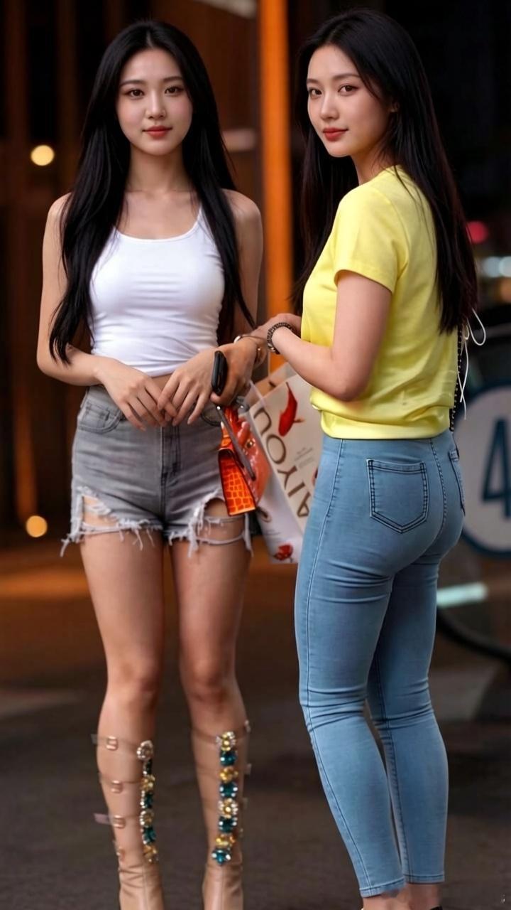 时尚穿搭今天穿什么ootd浅蓝牛仔裤搭配淡黄色背心太好了
