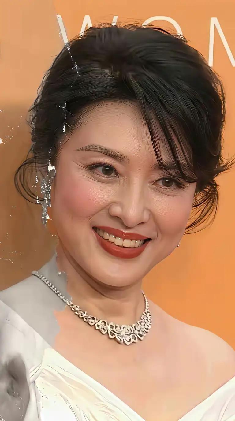 周涛的状态是真不错，50多岁的人了，看起来一脸娇羞的！这样粉面桃花妆真的很适合周
