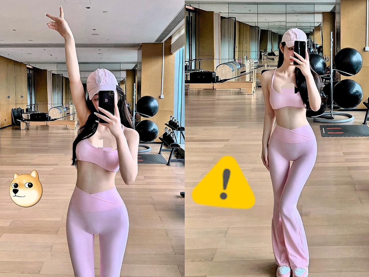 咱就说，谁穿这套粉色健身套装去健身房，不得暗戳戳觉得“今天练得都更带劲”啊别再觉