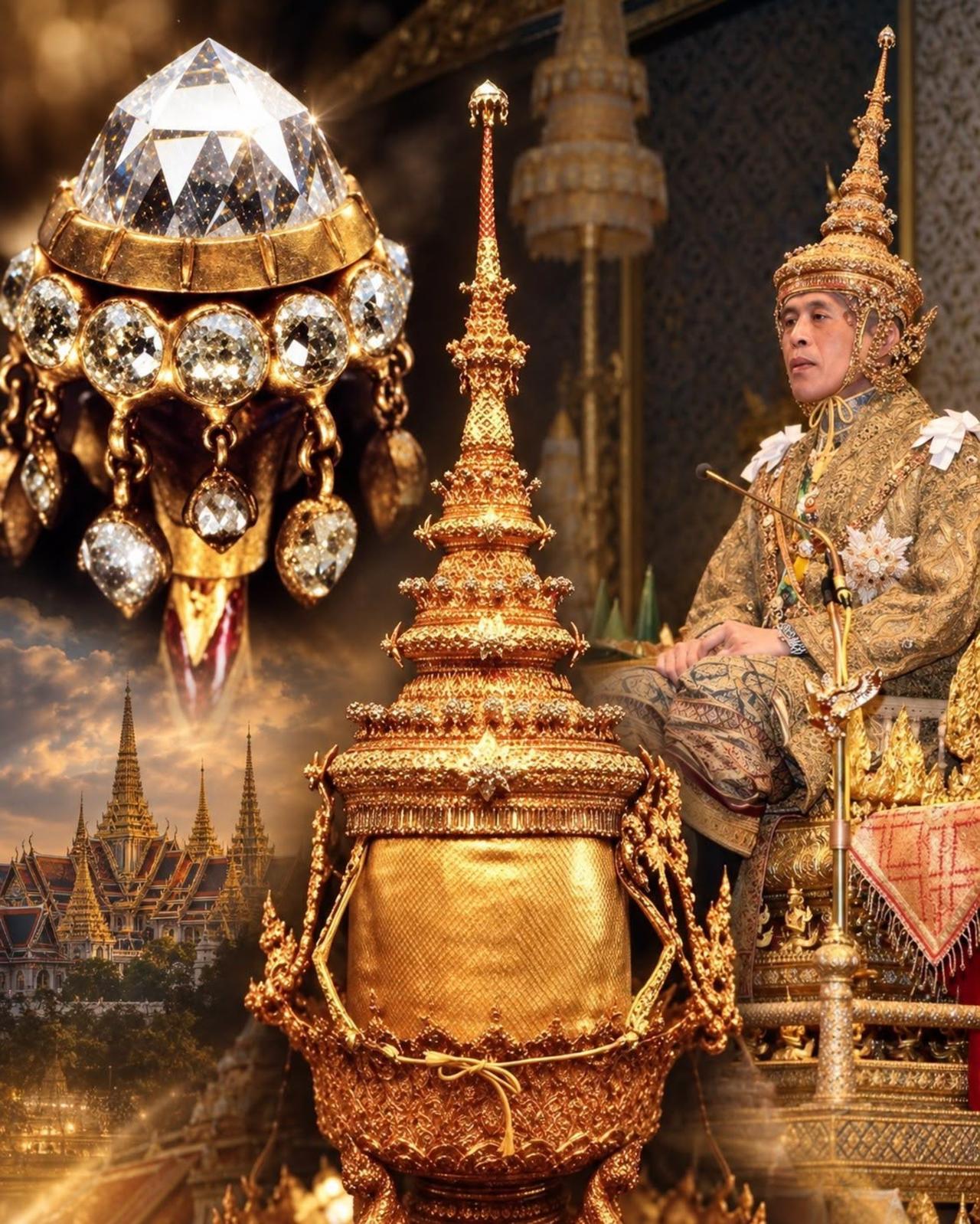泰王的加冕王冠，比英国王室更土豪说到泰国国王的珠宝，最耀眼的莫过于那顶"胜利大