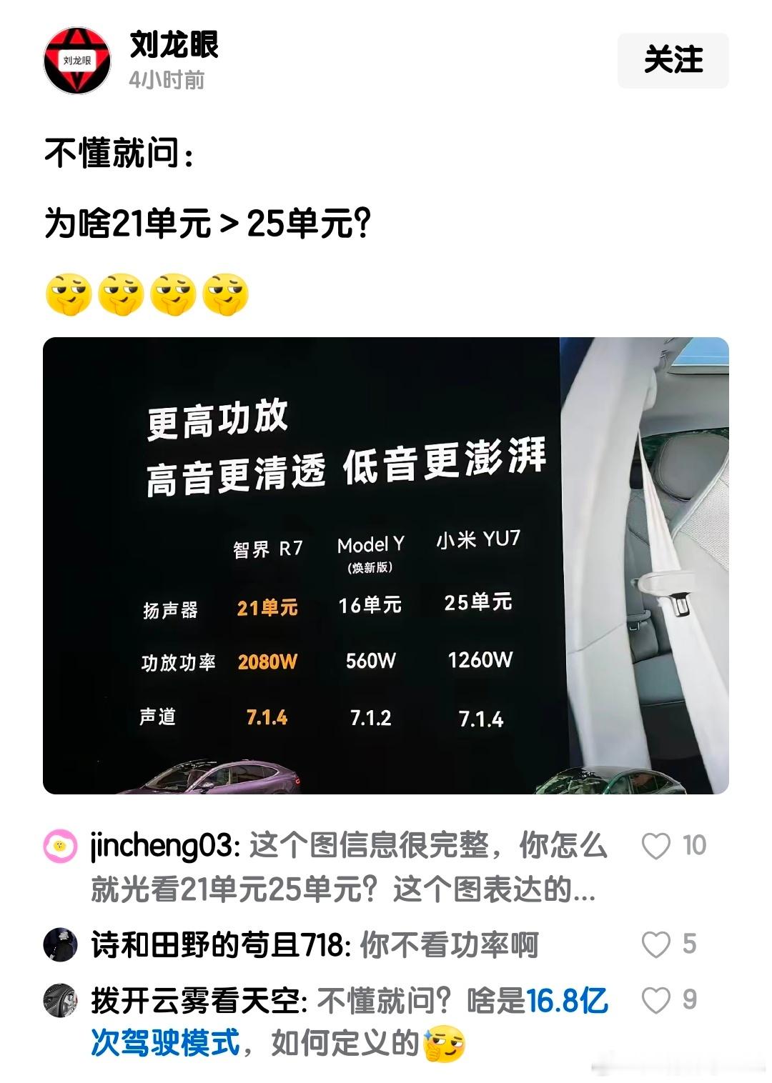 这智商不够啊哪只眼睛看到图中说了21＞25的？图中只说了更高功放，哪里写了更