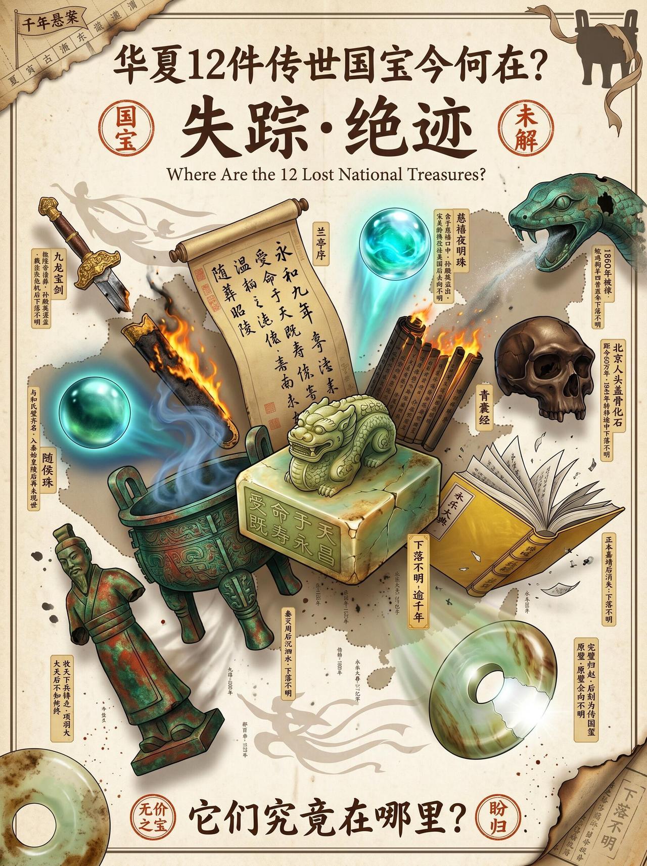 中国历史上消失的12件国宝，每一件都足以改写历史！它们曾是华夏文明的巅峰