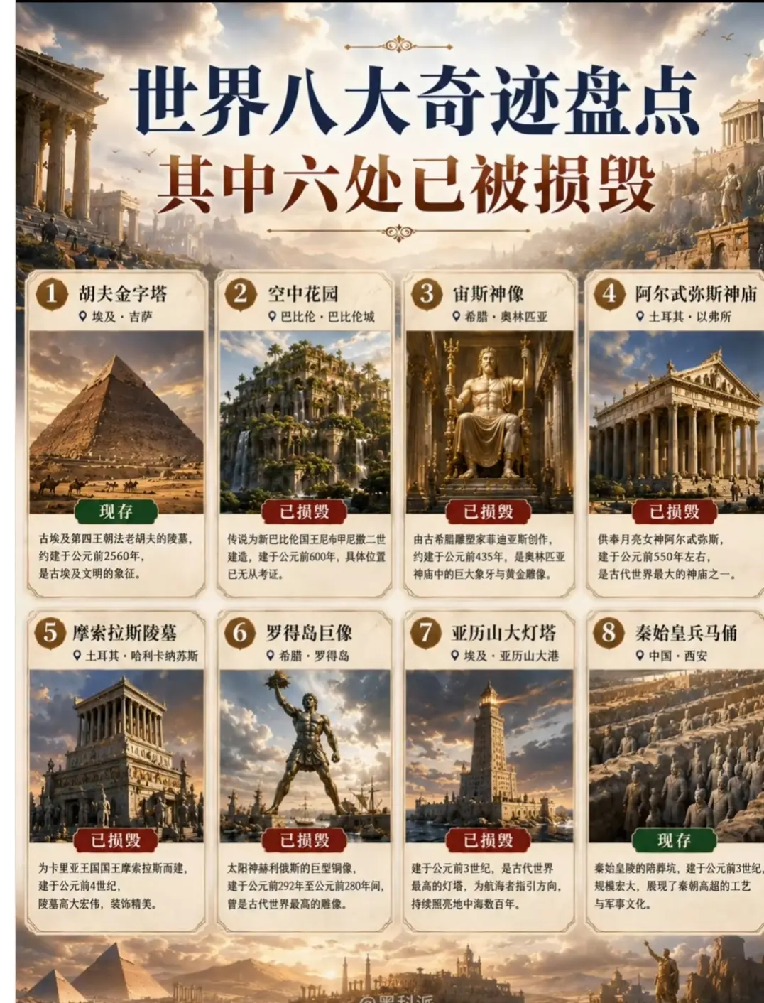 历史知识早知道~~盘点世界八大奇迹。