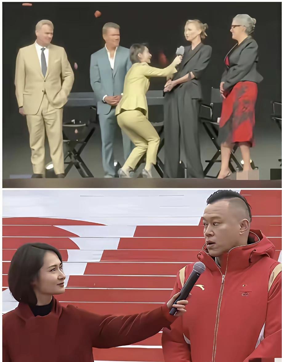 当初陈璇解释屈膝半蹲只是为了避开镜头遮挡，保证画面拍摄效果，可新旧视频一对比，说
