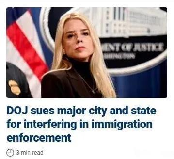 美国司法部起诉科罗拉多州和丹佛市，指控其涉嫌干预联邦移民执法。该诉讼于周五在科