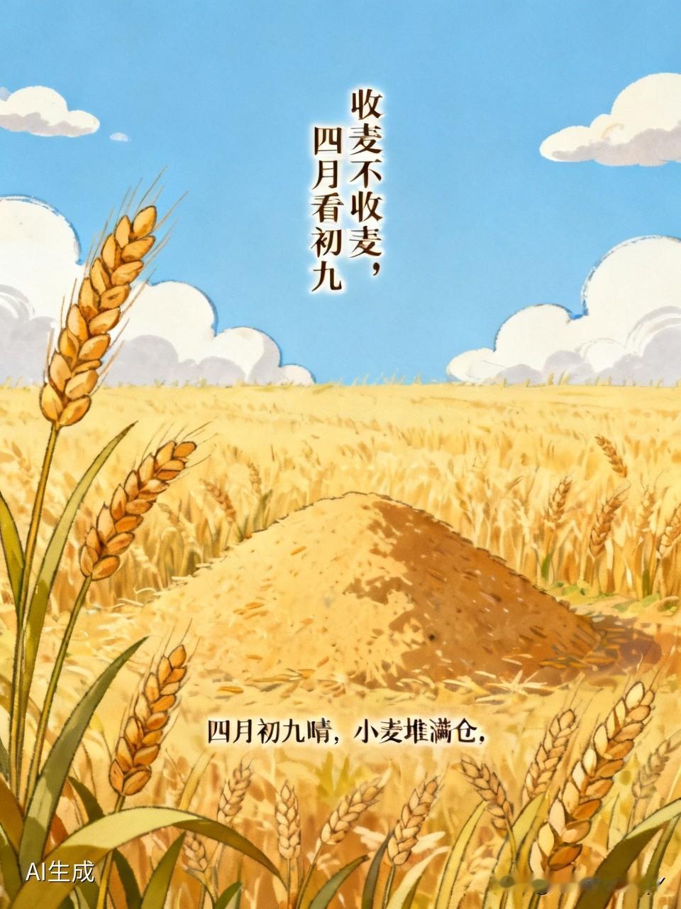 -今天是四月初九民间俗语有收麦与否，四月初九见分晓-收成有无，单看四月初九
