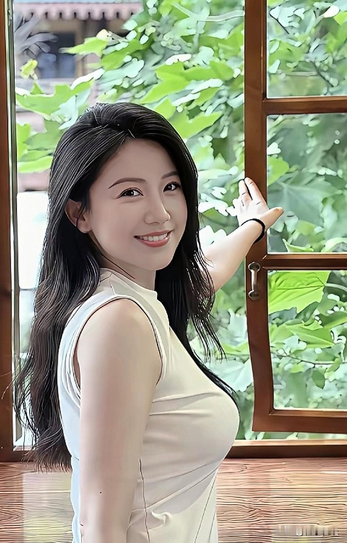 这姑娘站在窗边，笑得真甜。窗边美女记录有温度的一瞬间手机随手拍记录美好点